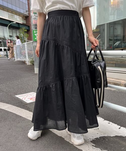 one after another NICE CLAUP（ワンアフターアナザーナイスクラップ）の「コットンボリュームスカート（スカート・レディース・ブラック/オフホワイト/イエロー/グリーン・FREE）」の17枚目の写真