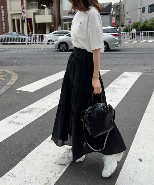 one after another NICE CLAUP（ワンアフターアナザーナイスクラップ）の「コットンボリュームスカート（スカート・レディース・ブラック/オフホワイト/イエロー/グリーン・FREE）」の14枚目の写真