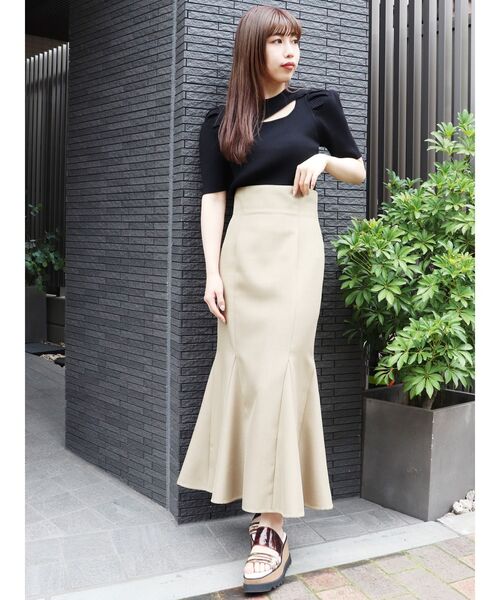 MURUA（ムルーア）の「タックパフスリーブニットトップス（ニット/セーター・レディース・ホワイト/ブラック/ブルー・FREE）」の5枚目の写真