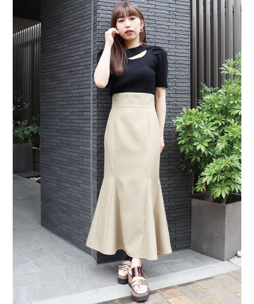 MURUA（ムルーア）の「タックパフスリーブニットトップス（ニット/セーター・レディース・ホワイト/ブラック/ブルー・FREE）」の9枚目の写真