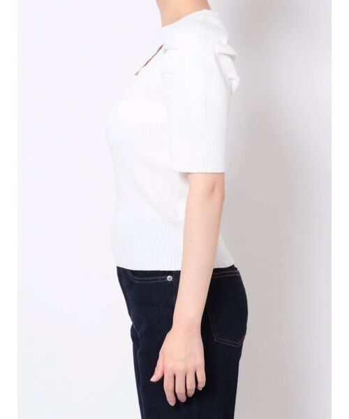 MURUA（ムルーア）の「タックパフスリーブニットトップス（ニット/セーター・レディース・ホワイト/ブラック/ブルー・FREE）」の22枚目の写真