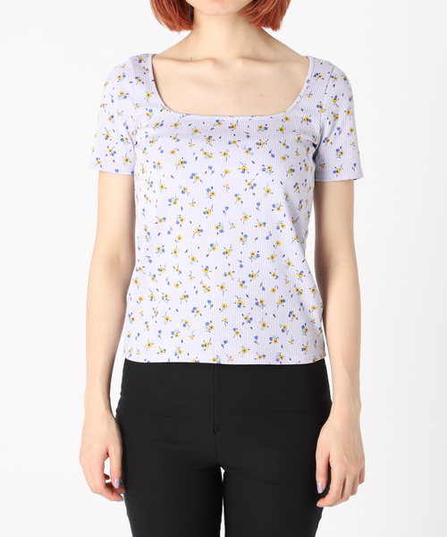 VivienneWestwood★バンダナプリント　スクエアカットソー セール】コバナプリントリブスクエアネックTシャツ（Tシャツ