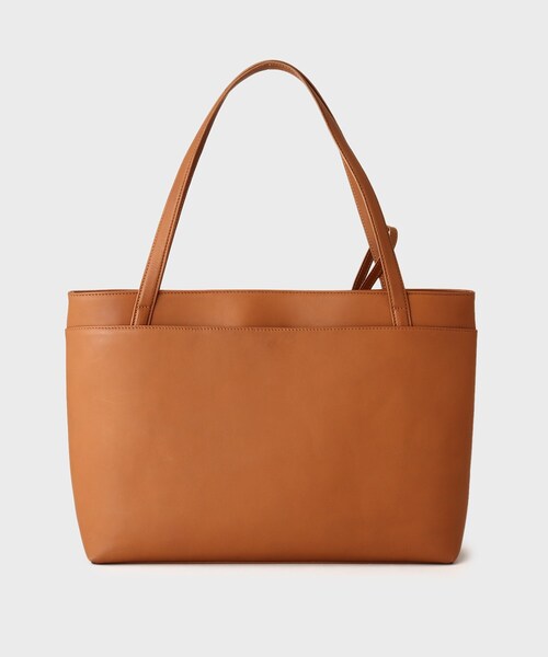 TAKEO KIKUCHI トートバッグ キャメル TAKEO KIKUCHI（タケオキクチ）の「【本革】ミニクラッチ付き レザー