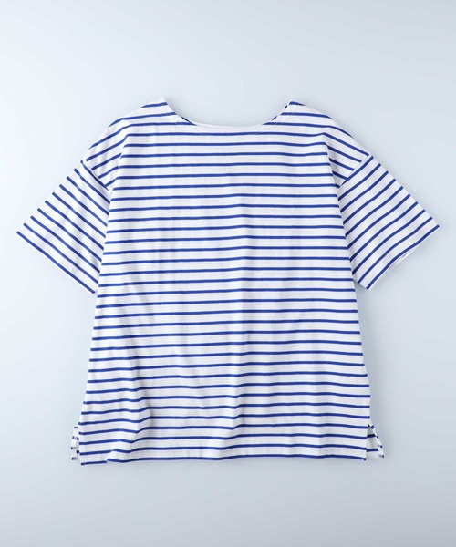 HONEYSUCKLE ROSE(ハニーサックルローズ)の「【HONEYSUCKLE ROSE】ボーダーTシャツ(Tシャツ/カットソー・レディース・ネイビー/ピンク/ブルー/グリーン・M/L)」の6枚目の写真