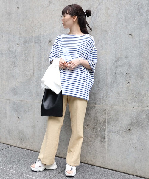 HONEYSUCKLE ROSE(ハニーサックルローズ)の「【HONEYSUCKLE ROSE】ボーダーTシャツ(Tシャツ/カットソー・レディース・ネイビー/ピンク/ブルー/グリーン・M/L)」の10枚目の写真