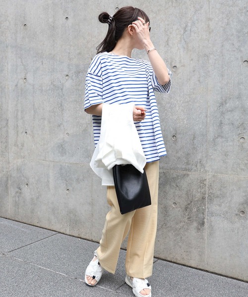 HONEYSUCKLE ROSE(ハニーサックルローズ)の「【HONEYSUCKLE ROSE】ボーダーTシャツ(Tシャツ/カットソー・レディース・ネイビー/ピンク/ブルー/グリーン・M/L)」の11枚目の写真