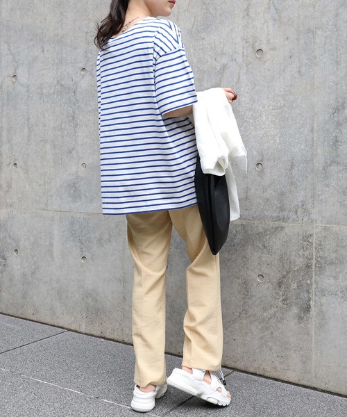 HONEYSUCKLE ROSE(ハニーサックルローズ)の「【HONEYSUCKLE ROSE】ボーダーTシャツ(Tシャツ/カットソー・レディース・ネイビー/ピンク/ブルー/グリーン・M/L)」の12枚目の写真