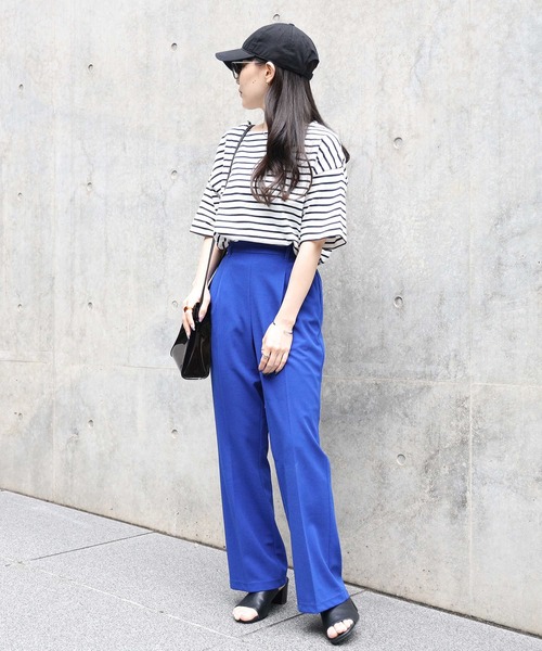 HONEYSUCKLE ROSE(ハニーサックルローズ)の「【HONEYSUCKLE ROSE】ボーダーTシャツ(Tシャツ/カットソー・レディース・ネイビー/ピンク/ブルー/グリーン・M/L)」の14枚目の写真