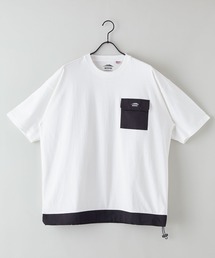 【OUTDOOR PRODUCTS/アウトドアプロダクツ】USAコットン 裾切り替え ドローコード ビッグシルエット ポケット付きTシャツ