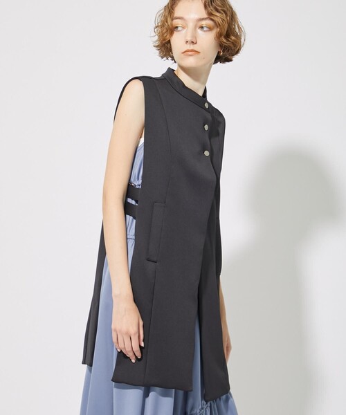 CITY TOKYO（シティトウキョウ）の「サイドオープンカットジレ（ベスト・レディース・ライトグレー/ブラック・FREE）」の6枚目の写真