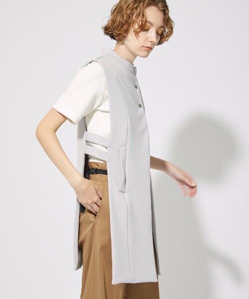 CITY TOKYO（シティトウキョウ）の「サイドオープンカットジレ（ベスト・レディース・ライトグレー/ブラック・FREE）」の7枚目の写真