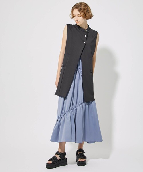 CITY TOKYO（シティトウキョウ）の「サイドオープンカットジレ（ベスト・レディース・ライトグレー/ブラック・FREE）」の17枚目の写真