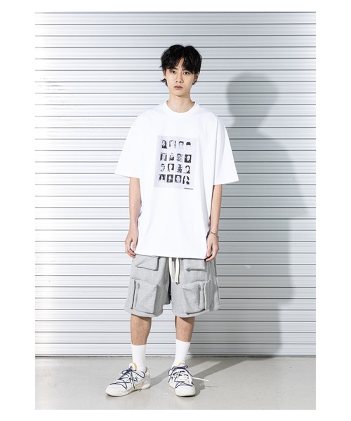 【セール】A'GEM/9 × .kom『MASSNOUN/マスノウン』MONO GALLERY OVERSIZED T-SHIRTS/モノクローム グラフィック オーバーサイズ半袖Tシャツ（Tシャツ/カットソー）｜MASSNOUN（マスノウン）