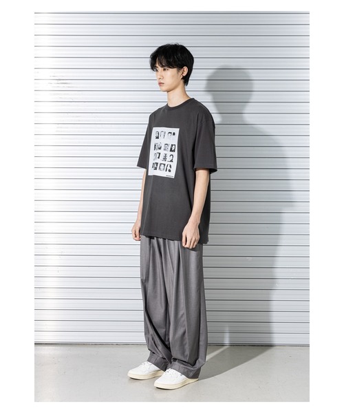 【セール】A'GEM/9 × .kom『MASSNOUN/マスノウン』MONO GALLERY OVERSIZED T-SHIRTS/モノクローム グラフィック オーバーサイズ半袖Tシャツ（Tシャツ/カットソー）｜MASSNOUN（マスノウン）