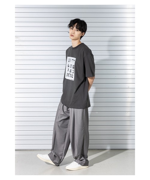 【セール】A'GEM/9 × .kom『MASSNOUN/マスノウン』MONO GALLERY OVERSIZED T-SHIRTS/モノクローム グラフィック オーバーサイズ半袖Tシャツ（Tシャツ/カットソー）｜MASSNOUN（マスノウン）