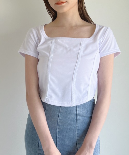 Loueme(ルエム)の「小花柄チロルカットソー(Tシャツ/カットソー・レディース・ホワイト/ブラック/ブルー系その他・FREE)」の1枚目の写真