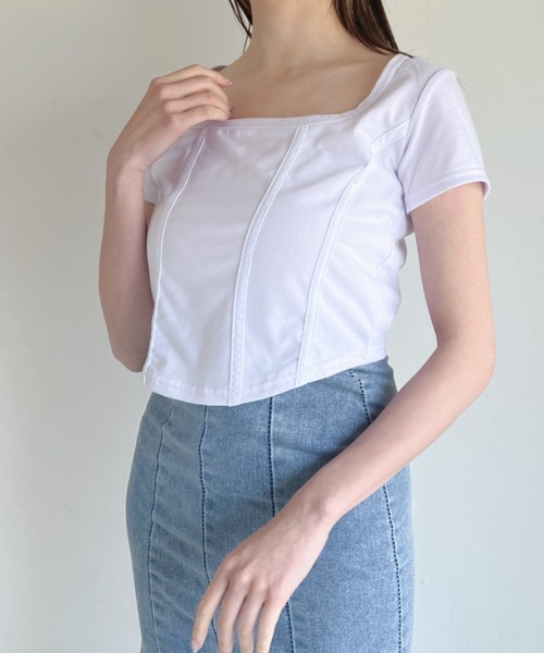 Loueme(ルエム)の「小花柄チロルカットソー(Tシャツ/カットソー・レディース・ホワイト/ブラック/ブルー系その他・FREE)」の7枚目の写真