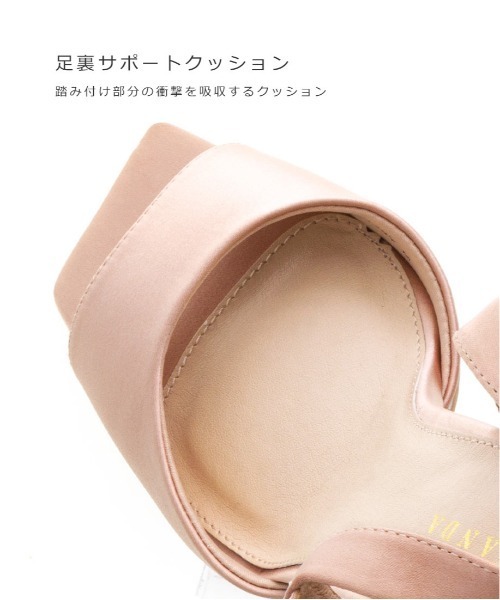 RANDA(ランダ)の「ストレスフリー/ゴールドヒールバックストラップサンダル(サンダル・レディース・ピンク/ブラック/アイボリー・S/M/L/LL)」の5枚目の写真