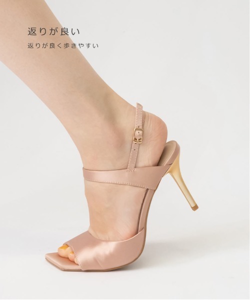 RANDA(ランダ)の「ストレスフリー/ゴールドヒールバックストラップサンダル(サンダル・レディース・ピンク/ブラック/アイボリー・S/M/L/LL)」の13枚目の写真