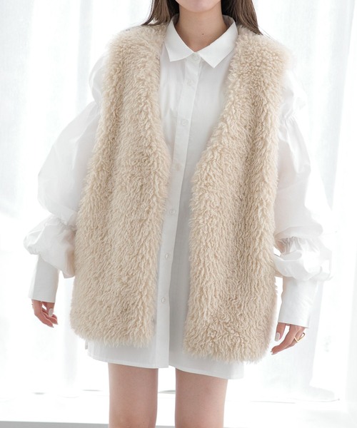 Heather(ヘザー)の「袖クシュチュニック 123098(シャツ/ブラウス・レディース・オフホワイト/ブラック/ブラウン系・FREE)」の8枚目の写真