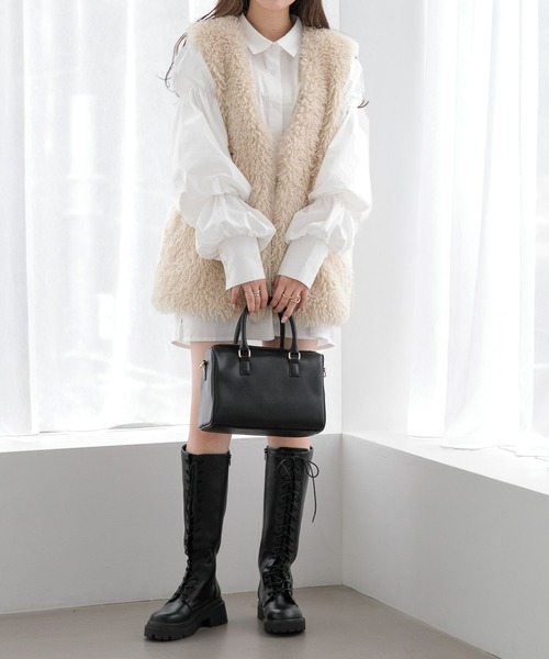 Heather(ヘザー)の「袖クシュチュニック 123098(シャツ/ブラウス・レディース・オフホワイト/ブラック/ブラウン系・FREE)」の11枚目の写真