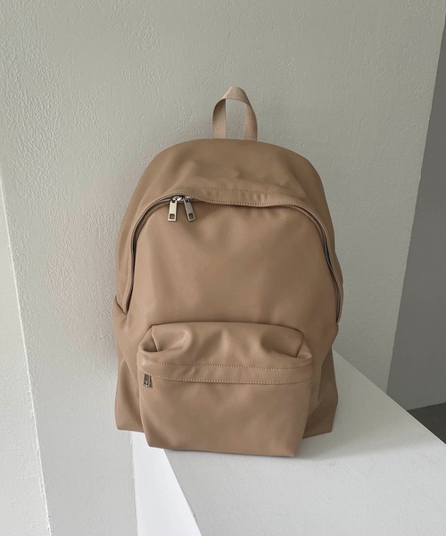 CAPRICIEUX LE'MAGE（カプリシューレマージュ）の「ソフトPUデイバッグ（バックパック/リュック・レディース・ブラック/ベージュ・FREE）」の5枚目の写真