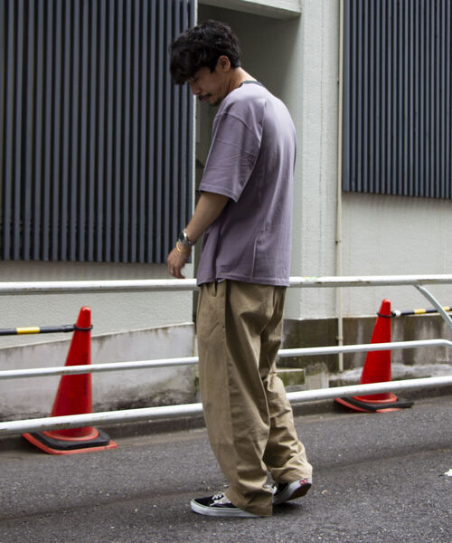 GLOSTER（グロスター）の「【GLOSTER ROAD/グロスターロード】ミジンボーダー リンガーTシャツ ビッグシルエット（Tシャツ/カットソー・メンズ・ホワイト系その他/ブルー系その他/ベージュ系その他/レッド系その他・L/M）」の9枚目の写真