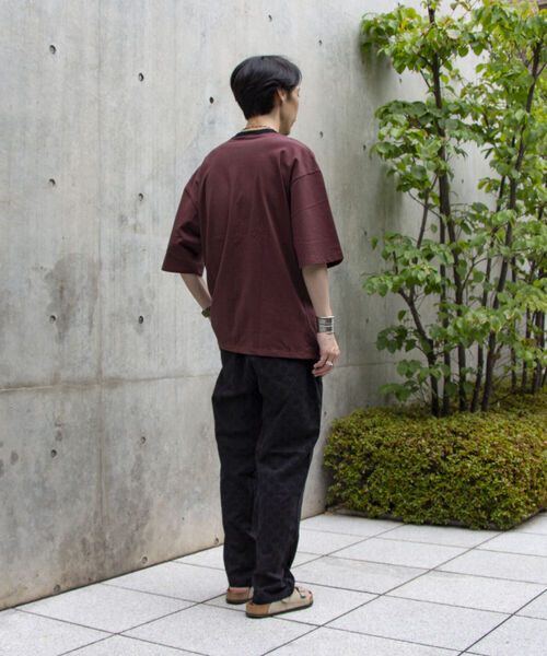 GLOSTER（グロスター）の「【GLOSTER ROAD/グロスターロード】ミジンボーダー リンガーTシャツ ビッグシルエット（Tシャツ/カットソー・メンズ・ホワイト系その他/ブルー系その他/ベージュ系その他/レッド系その他・L/M）」の10枚目の写真