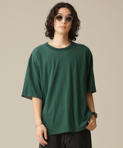 NANO universe（ナノユニバース）の「LB.03/リバーシブルクルーネックTシャツ（Tシャツ/カットソー・メンズ・ネイビー/グリーン・S/M/L）」の2枚目の写真