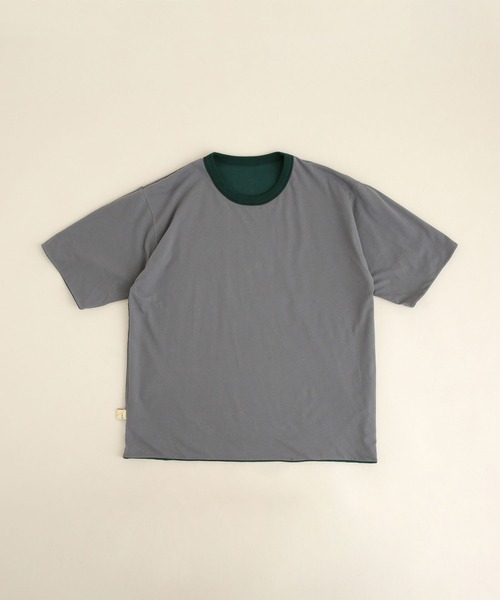 NANO universe（ナノユニバース）の「LB.03/リバーシブルクルーネックTシャツ（Tシャツ/カットソー・メンズ・ネイビー/グリーン・S/M/L）」の4枚目の写真