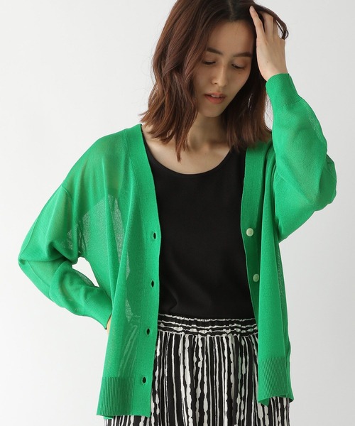 LEPSIM（レプシィム）の「14ゲージシアーニットカーデ　346905（ニット/セーター・レディース・ブラック/ブルー/グリーン・FREE）」の3枚目の写真