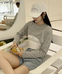 by muni:r（バイ ムニール）の「ボレロキャミソールセットTシャツ（Tシャツ/カットソー・レディース）」