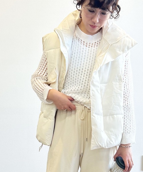 Kotoe(コトエ)の「レディース ビッグシルエット メッシュ編みニット セーター(ニット/セーター・レディース・ホワイト/ブラック/カーキ/グレー・FREE)」の13枚目の写真