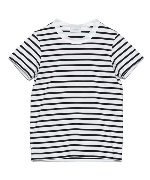 UNDECORATED(アンデコレイテッド)の「UNDECORATED アンデコレイテッド / Organic Cotton Border T-shirt オーガニックコットン ボーダーカットソー / UDS23104(Tシャツ/カットソー・レディース・ホワイト/ブラック/レッド・1/0)」の1枚目の写真