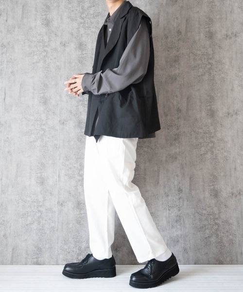 Burner（バーナー）の「【BURNER SELECT】綿ツイル ツータックパンツ（チノパンツ・メンズ・ホワイト/ブラック/ベージュ/グリーン・MEDIUM/LARGE/X-LARGE）」の15枚目の写真
