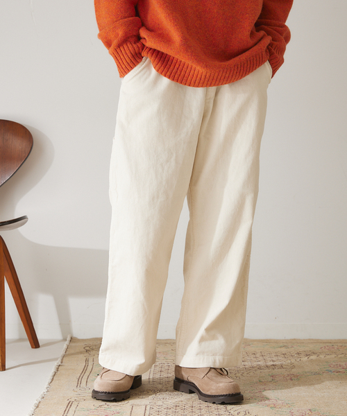 417 EDIFICE（フォーワンセブンエディフィス）の「【French work】 コールイージーパンツ（カーゴパンツ・メンズ・ブラック/ベージュ/グリーン/アイボリー/ブルー系その他/レンガ・SMALL/MEDIUM/LARGE）」の2枚目の写真