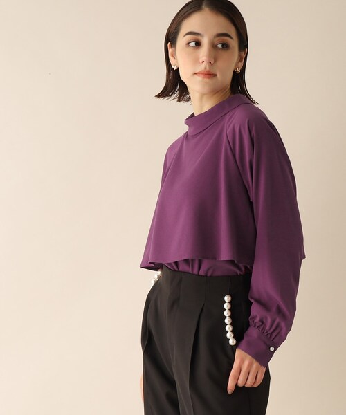 OPAQUE.CLIP（オペークドットクリップ）の「◆ロールカラーデザインブラウス（シャツ/ブラウス・レディース・ライトグレー/ブルー/ブラック/パープル系・38）」の5枚目の写真