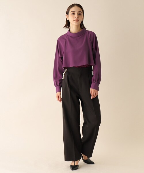 OPAQUE.CLIP（オペークドットクリップ）の「◆ロールカラーデザインブラウス（シャツ/ブラウス・レディース・ライトグレー/ブルー/ブラック/パープル系・38）」の17枚目の写真