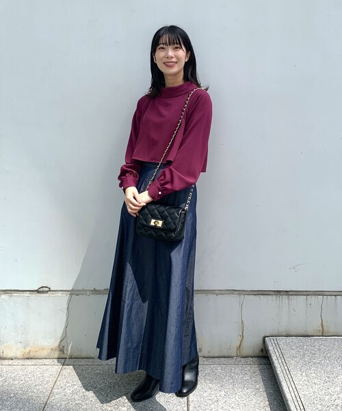 OPAQUE.CLIP（オペークドットクリップ）の「◆ロールカラーデザインブラウス（シャツ/ブラウス・レディース・ライトグレー/ブルー/ブラック/パープル系・38）」の6枚目の写真