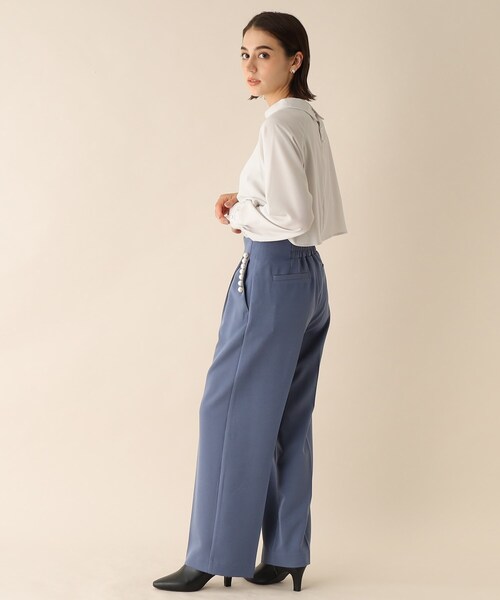 OPAQUE.CLIP（オペークドットクリップ）の「◆ロールカラーデザインブラウス（シャツ/ブラウス・レディース・ライトグレー/ブルー/ブラック/パープル系・38）」の8枚目の写真