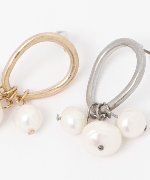 studio CLIP（スタディオクリップ）の「マットメタルリング淡水ピアス（ピアス（両耳用）・レディース・その他1/その他2・FREE）」の3枚目の写真