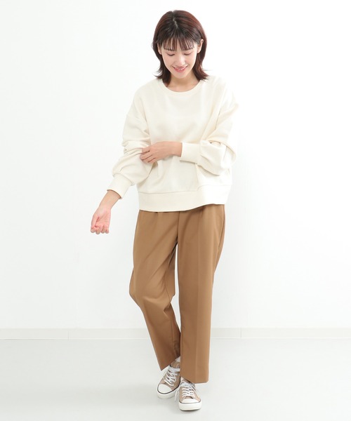 LBC（エルビーシー）の「ワイドリブパフ袖プルオーバー（Tシャツ/カットソー・レディース・オレンジ/オフホワイト/チャコールグレー・M/L）」の9枚目の写真