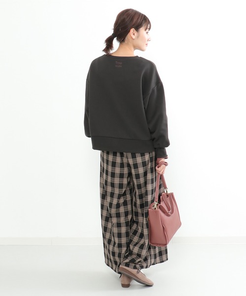 LBC（エルビーシー）の「ワイドリブパフ袖プルオーバー（Tシャツ/カットソー・レディース・オレンジ/オフホワイト/チャコールグレー・M/L）」の14枚目の写真