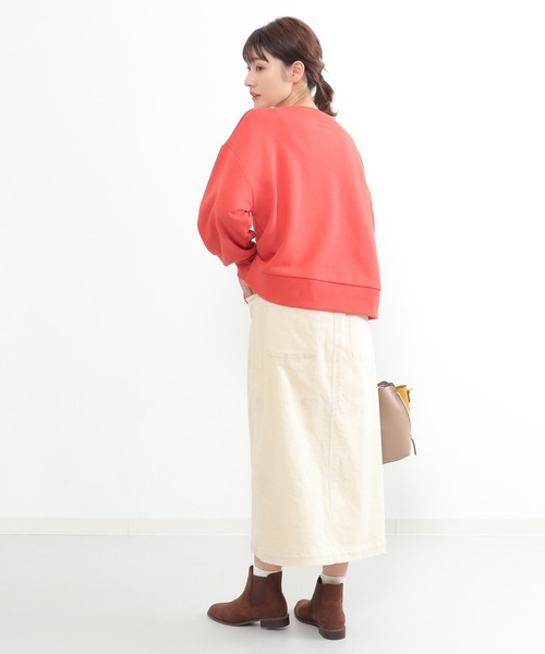 LBC（エルビーシー）の「ワイドリブパフ袖プルオーバー（Tシャツ/カットソー・レディース・オレンジ/オフホワイト/チャコールグレー・M/L）」の21枚目の写真