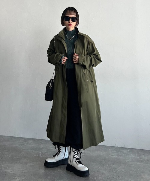 PAGEBOY(ページボーイ)の「CORE / レイヤードモッズコート(モッズコート・レディース・ブラック/カーキ・FREE)」の14枚目の写真