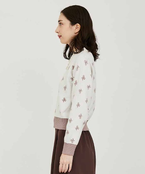 axes femme(アクシーズファム)の「ロゴジャカードニットプルオーバー(Tシャツ/カットソー・レディース・ブラック/モカ/キナリ・FREE)」の4枚目の写真