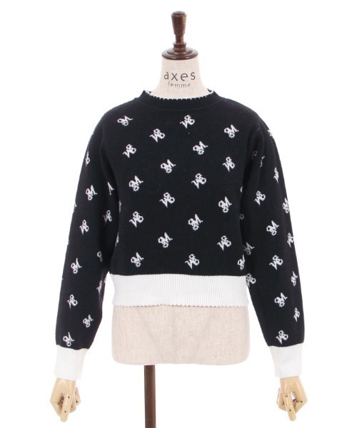 axes femme(アクシーズファム)の「ロゴジャカードニットプルオーバー(Tシャツ/カットソー・レディース・ブラック/モカ/キナリ・FREE)」の7枚目の写真
