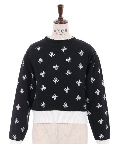 axes femme(アクシーズファム)の「ロゴジャカードニットプルオーバー(Tシャツ/カットソー・レディース・ブラック/モカ/キナリ・FREE)」の10枚目の写真