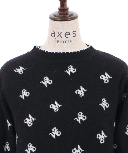 axes femme(アクシーズファム)の「ロゴジャカードニットプルオーバー(Tシャツ/カットソー・レディース・ブラック/モカ/キナリ・FREE)」の12枚目の写真