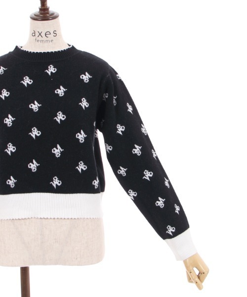 axes femme(アクシーズファム)の「ロゴジャカードニットプルオーバー(Tシャツ/カットソー・レディース・ブラック/モカ/キナリ・FREE)」の16枚目の写真